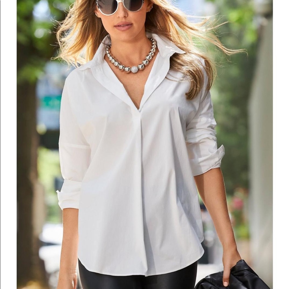 Boston Proper Essential Tunic Poplin Blouse